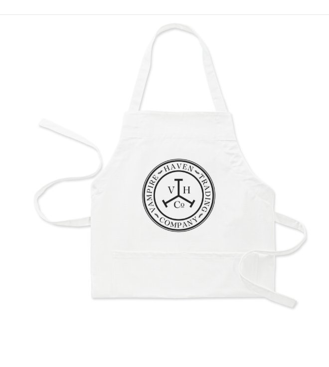 Vampire Haven Trading Company logo apron